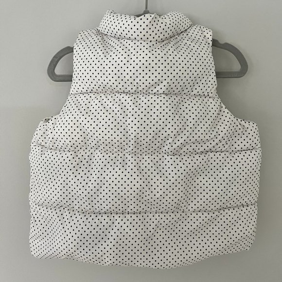 babyGap white, black polka dot puffer vest, button ruffle front size 12-18 month - Picture 2 of 2